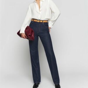 Reformation Cowboy High Rise Straight Long Jeans Size 26
